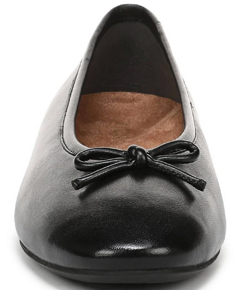 Vionic Larissa Leather Bow Detail Ballet Flats
