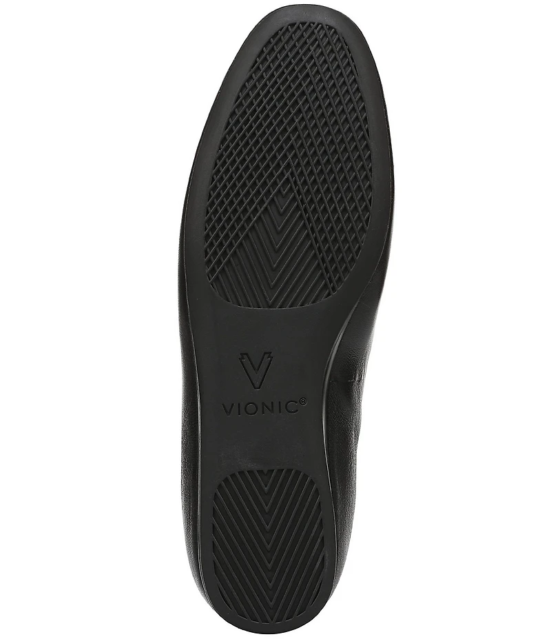 Vionic Larissa Leather Bow Detail Ballet Flats