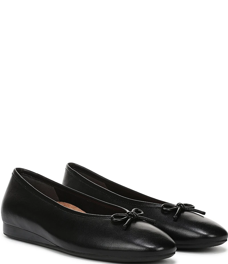 Vionic Larissa Leather Bow Detail Ballet Flats