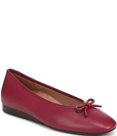 Vionic Larissa Leather Bow Detail Ballet Flats