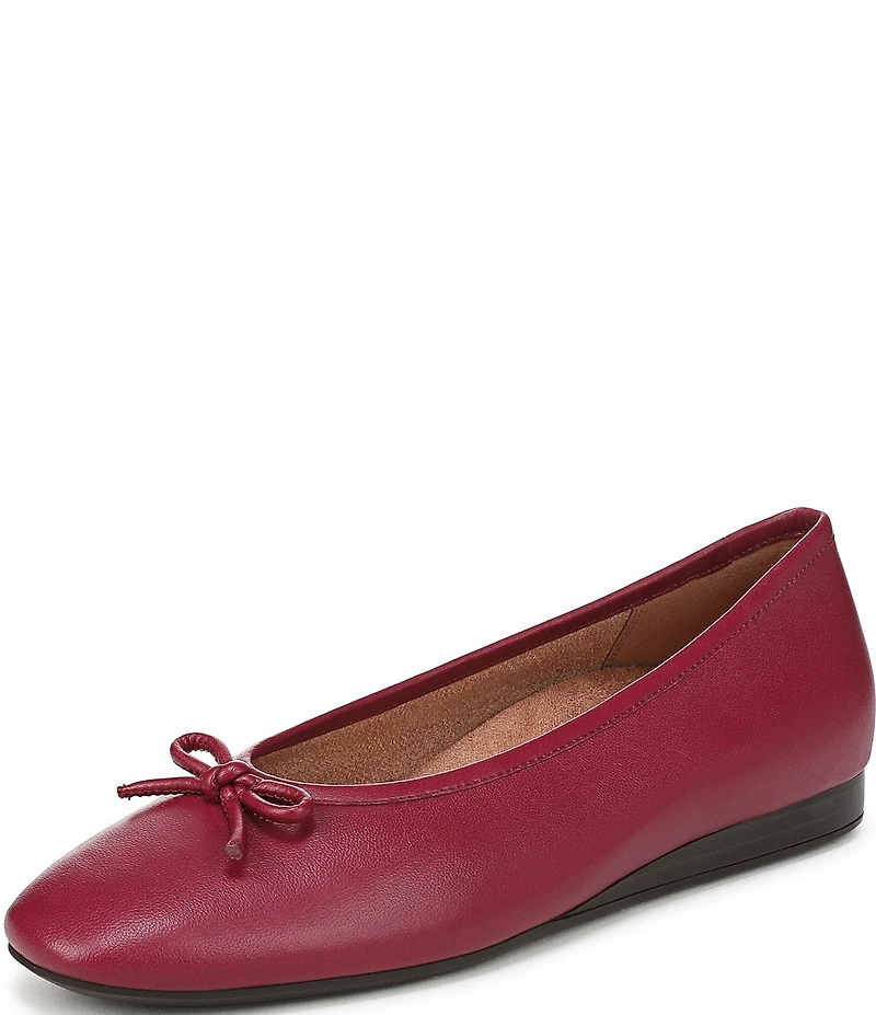 Vionic Larissa Leather Bow Detail Ballet Flats