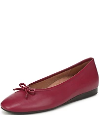 Vionic Larissa Leather Bow Detail Ballet Flats