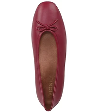 Vionic Larissa Leather Bow Detail Ballet Flats