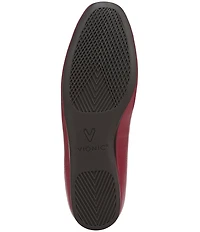Vionic Larissa Leather Bow Detail Ballet Flats