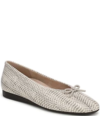 Vionic Larissa Python Print Leather Bow Detail Ballet Flats