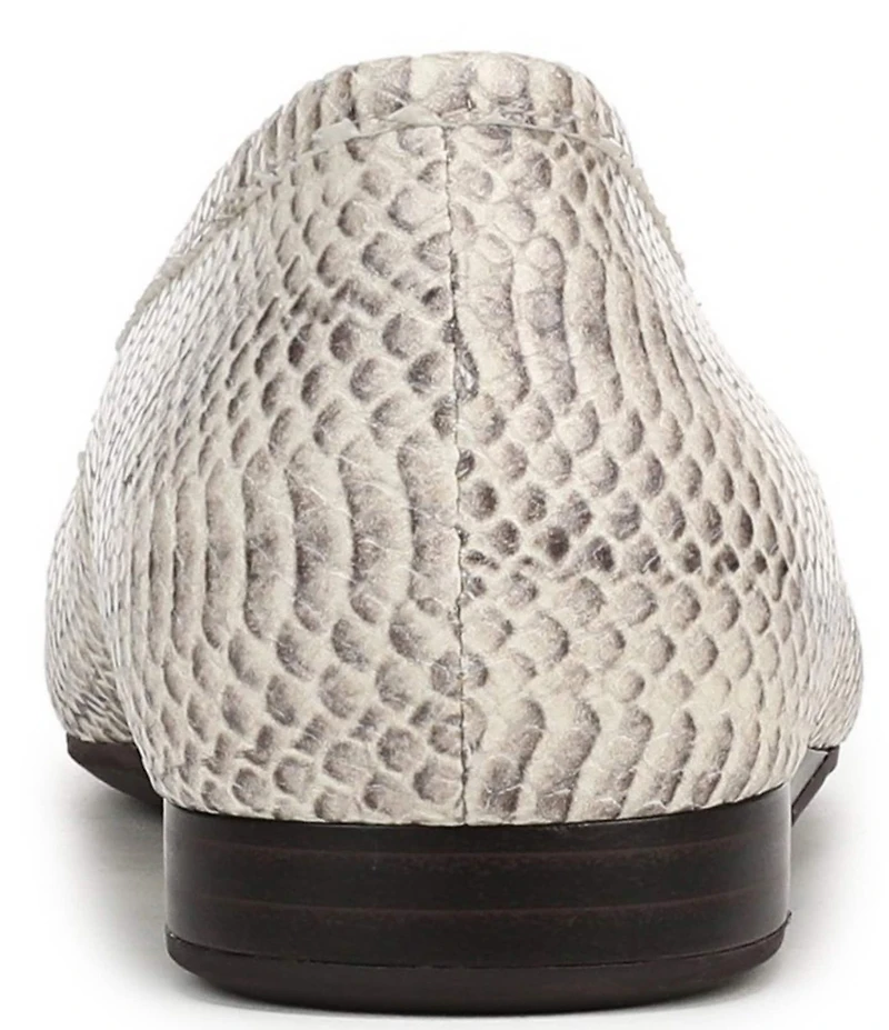 Vionic Larissa Python Print Leather Bow Detail Ballet Flats