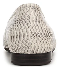 Vionic Larissa Python Print Leather Bow Detail Ballet Flats