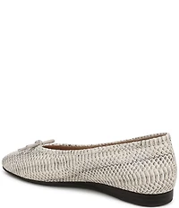 Vionic Larissa Python Print Leather Bow Detail Ballet Flats