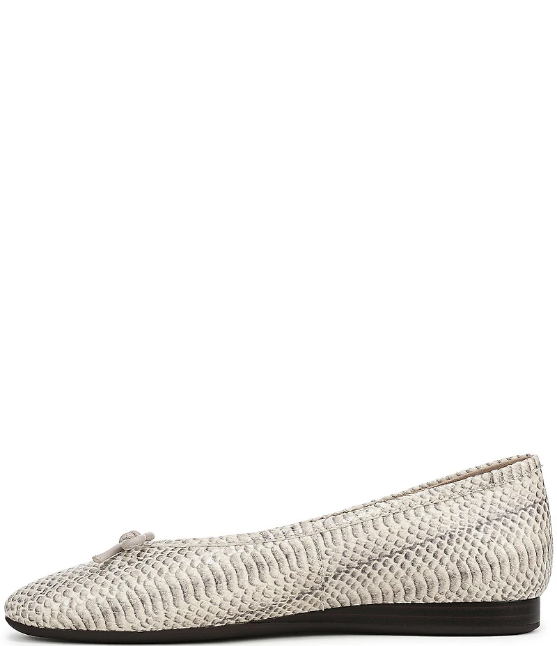Vionic Larissa Python Print Leather Bow Detail Ballet Flats