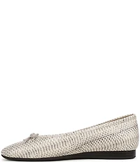 Vionic Larissa Python Print Leather Bow Detail Ballet Flats