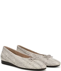 Vionic Larissa Python Print Leather Bow Detail Ballet Flats