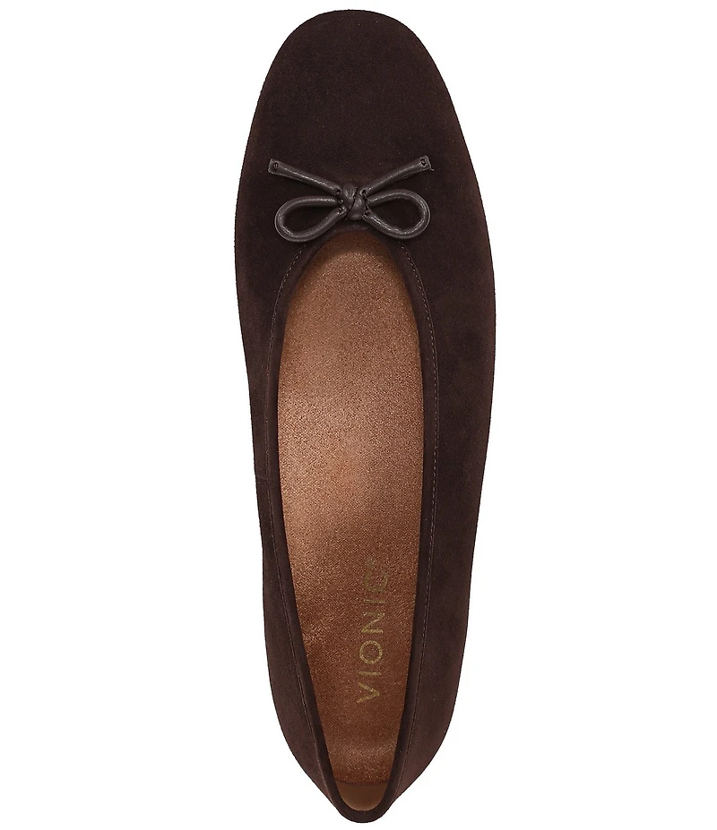 Vionic Larissa Suede Bow Detail Ballet Flats
