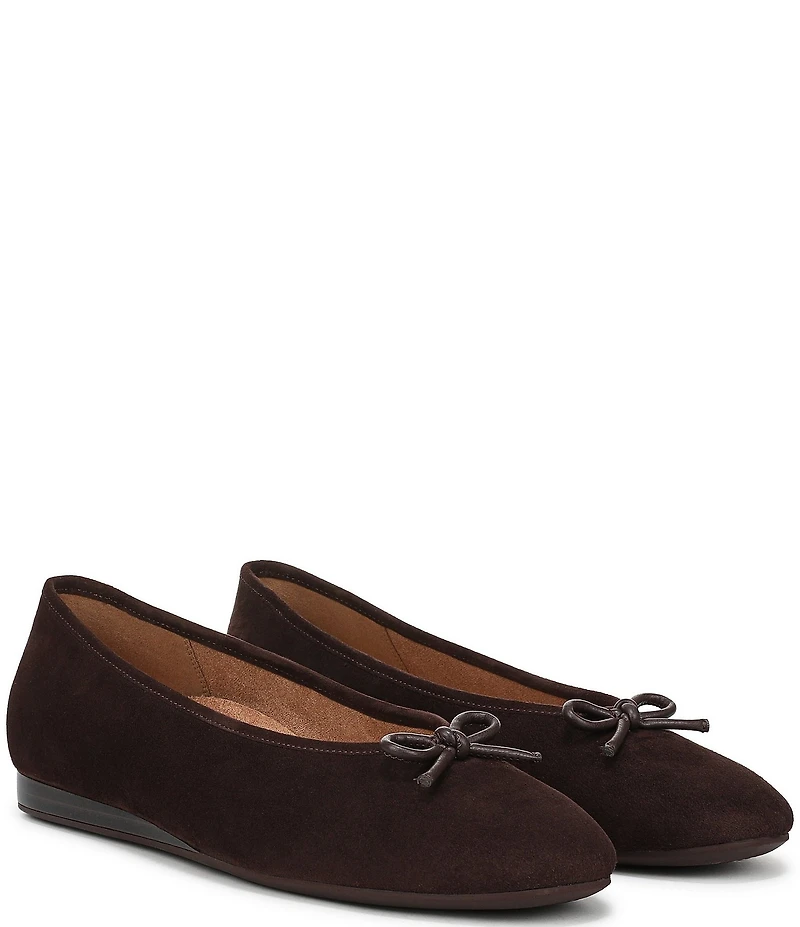 Vionic Larissa Suede Bow Detail Ballet Flats