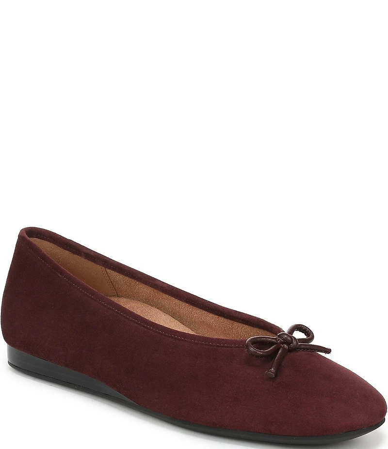 Vionic Larissa Suede Bow Detail Ballet Flats