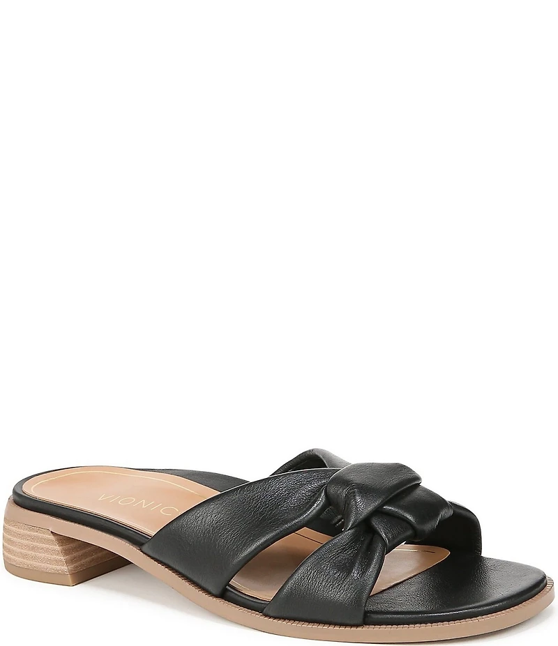 Vionic Mabel Leather Slide Sandals