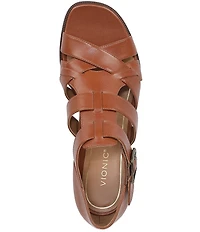 Vionic Marcella Leather Strappy Dress Sandals