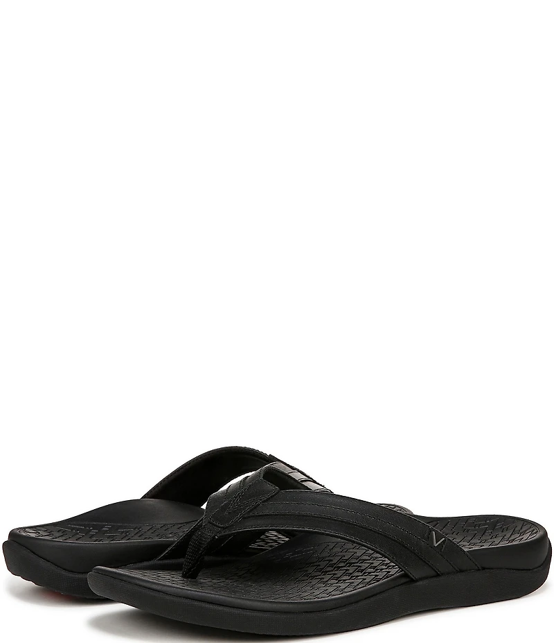Vionic Men's Tide II Leather Toe Post Sandals