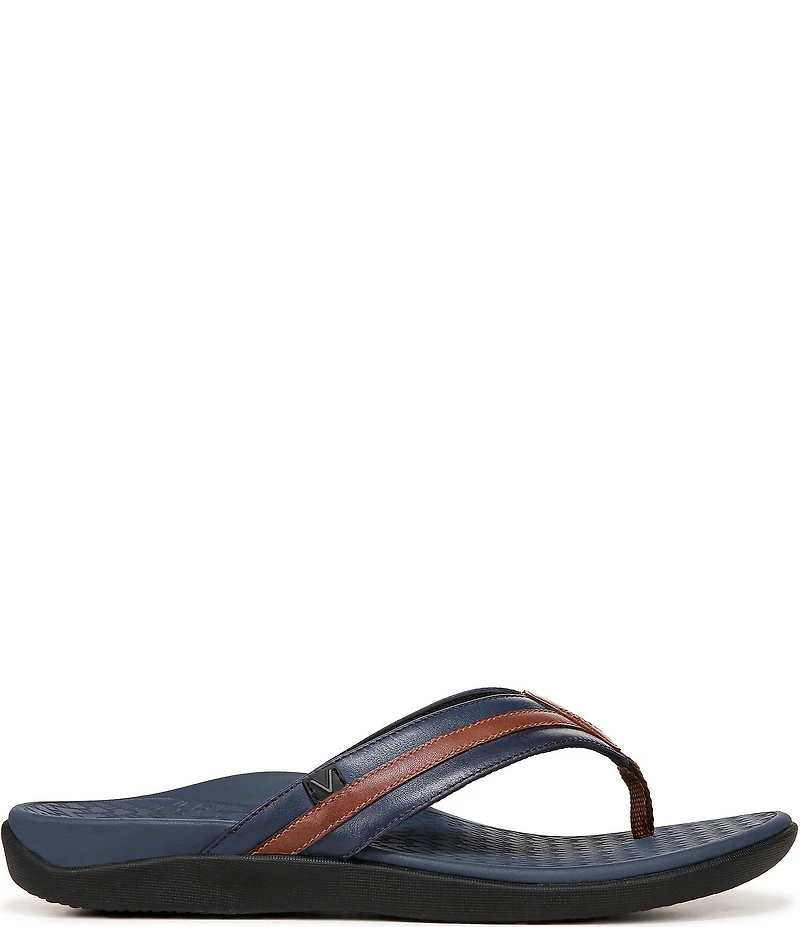 Vionic Men's Tide II Leather Toe Post Sandals
