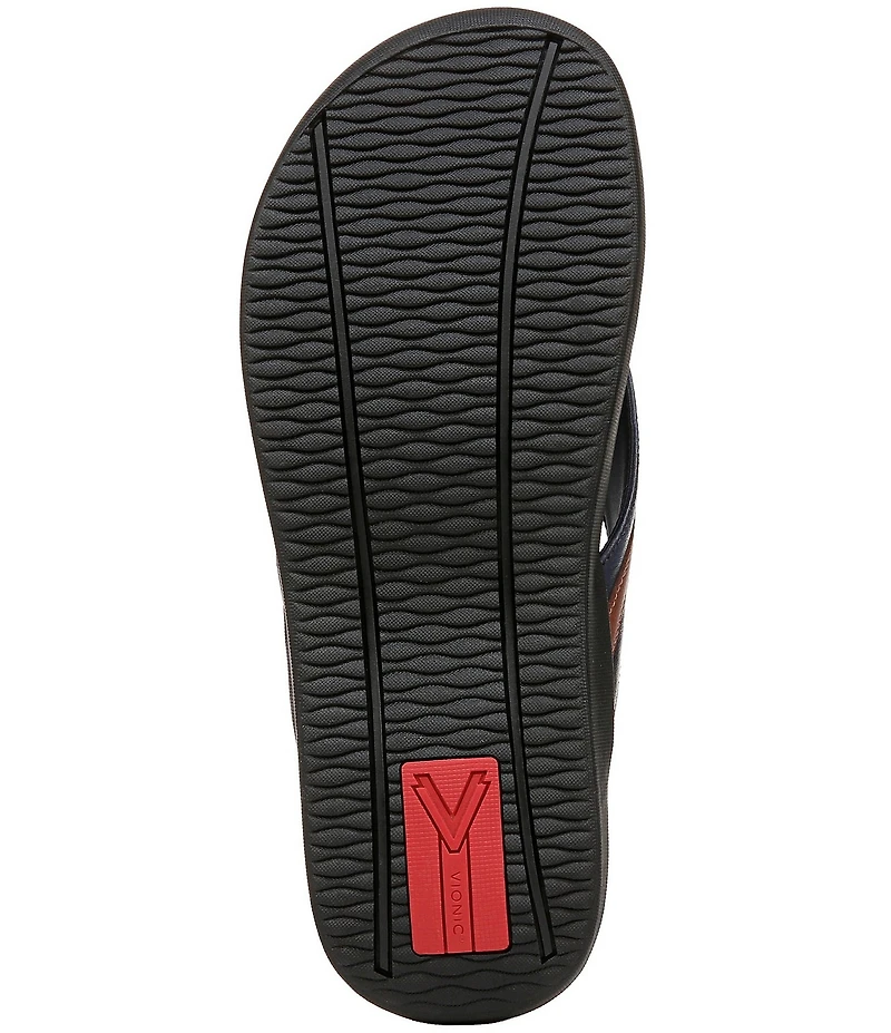 Vionic Men's Tide II Leather Toe Post Sandals