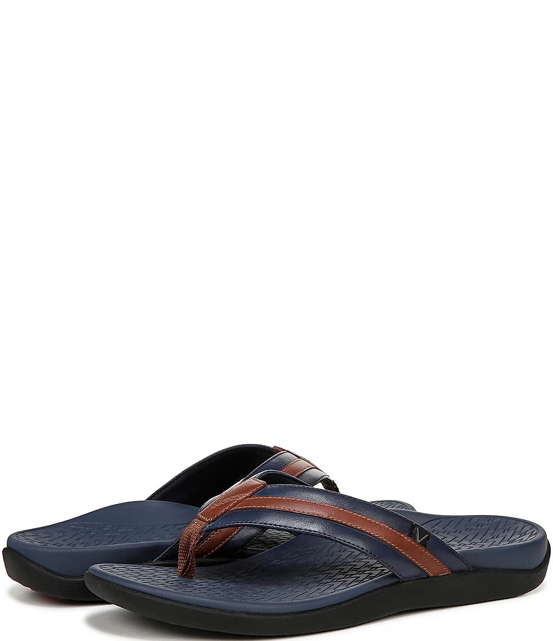 Vionic Men's Tide II Leather Toe Post Sandals