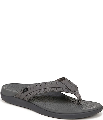Vionic Men's Tide II Perforated Nubuck Suede Toe Post Sandals