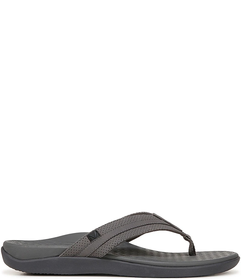 Vionic Men's Tide II Perforated Nubuck Suede Toe Post Sandals