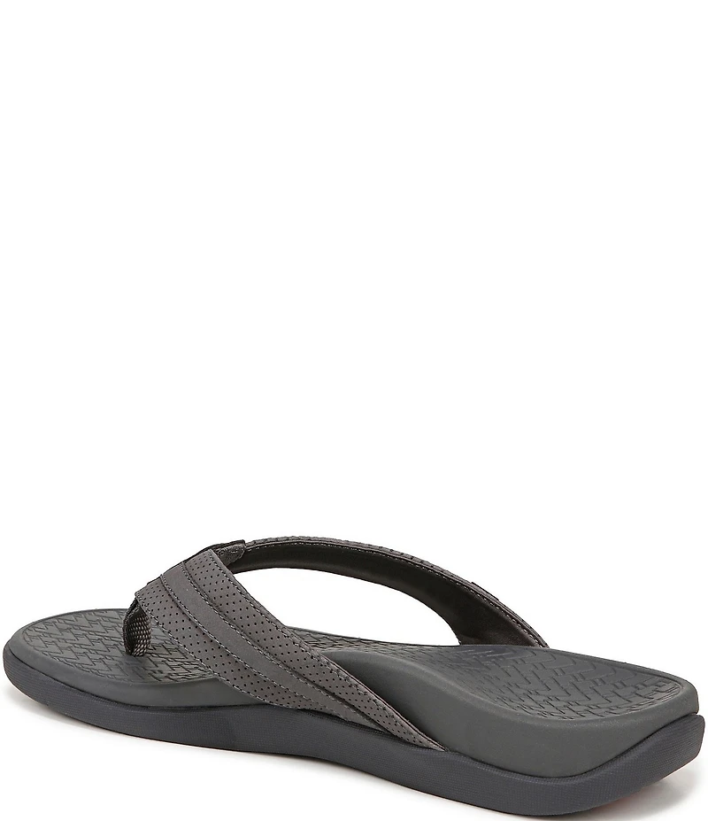 Vionic Men's Tide II Perforated Nubuck Suede Toe Post Sandals