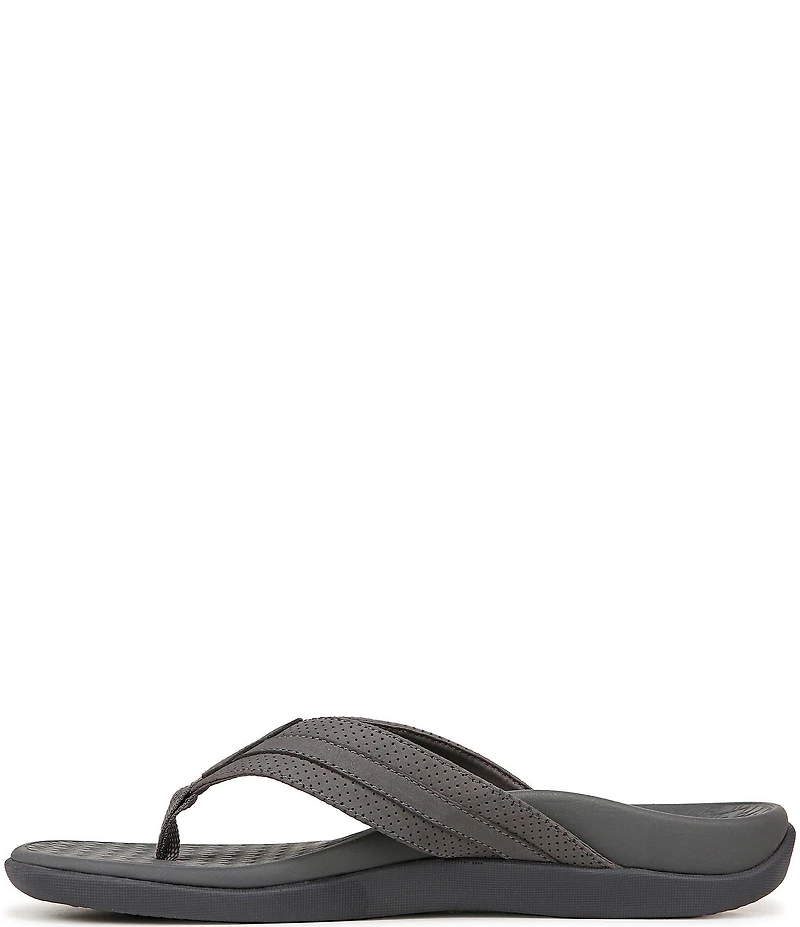 Vionic Men's Tide II Perforated Nubuck Suede Toe Post Sandals