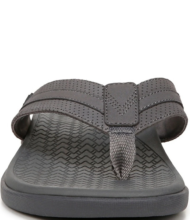 Vionic Men's Tide II Perforated Nubuck Suede Toe Post Sandals