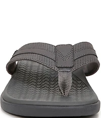 Vionic Men's Tide II Perforated Nubuck Suede Toe Post Sandals