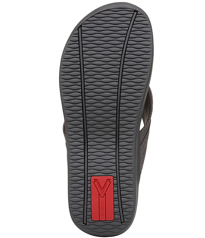Vionic Men's Tide II Perforated Nubuck Suede Toe Post Sandals