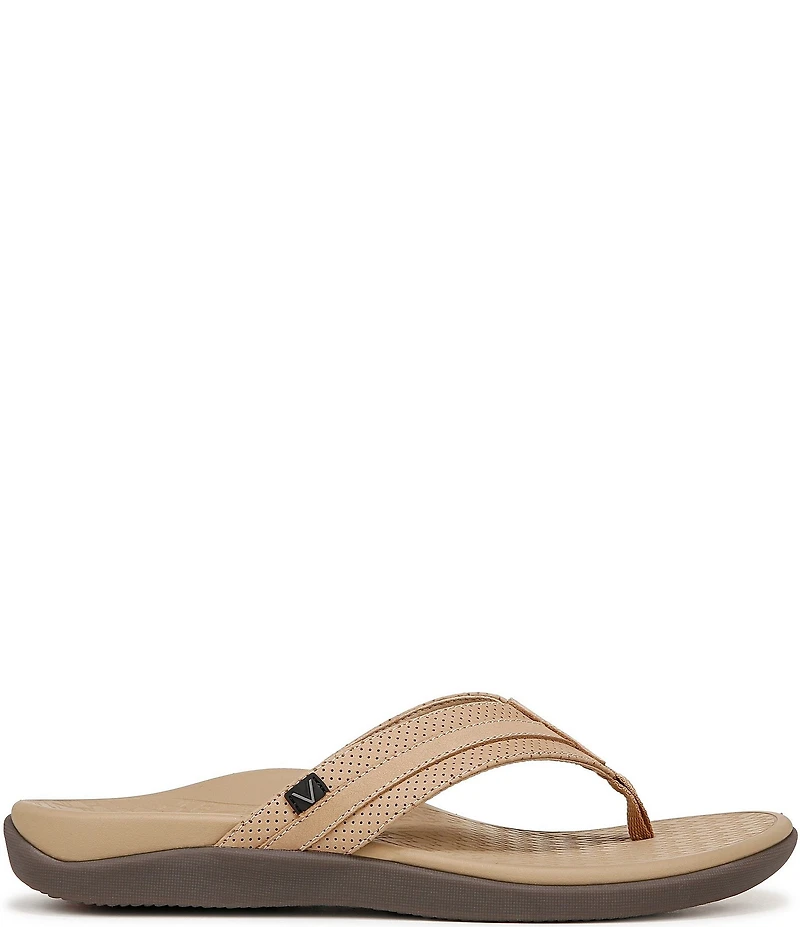 Vionic Men's Tide II Perforated Nubuck Suede Toe Post Sandals