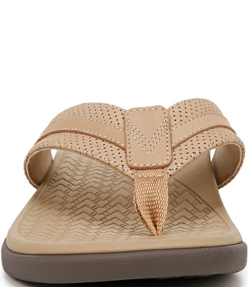 Vionic Men's Tide II Perforated Nubuck Suede Toe Post Sandals
