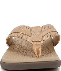 Vionic Men's Tide II Perforated Nubuck Suede Toe Post Sandals