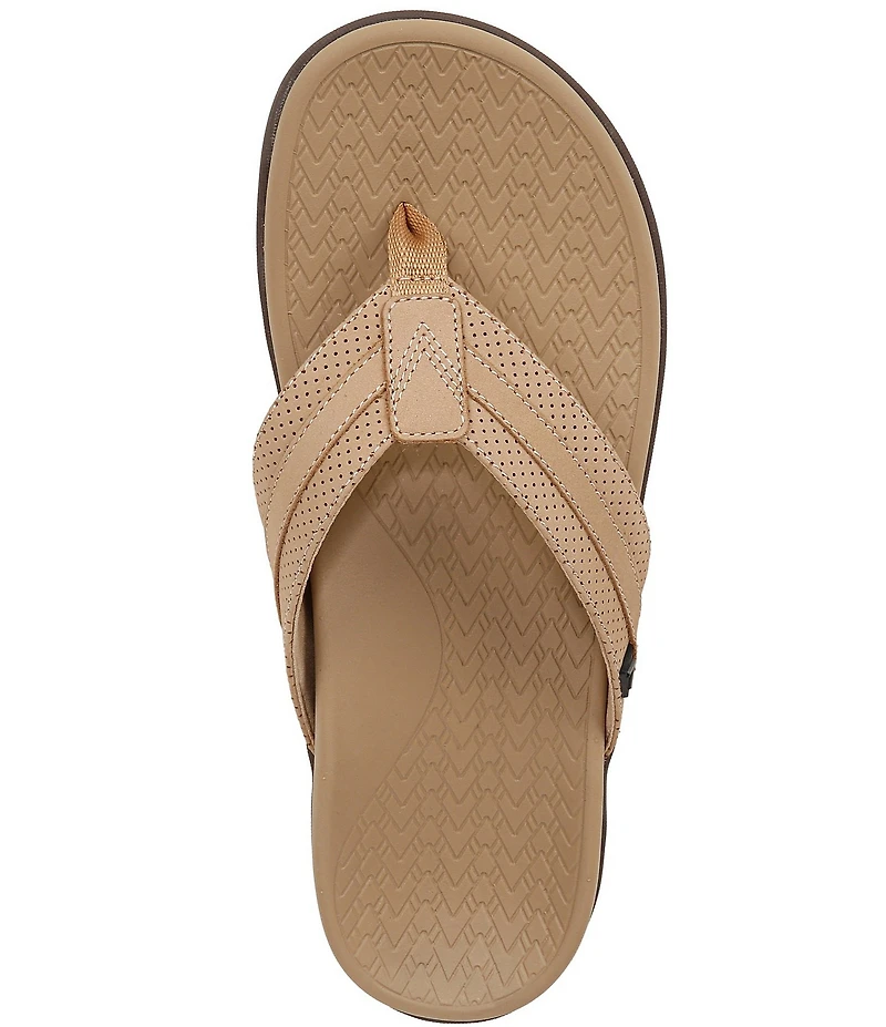 Vionic Men's Tide II Perforated Nubuck Suede Toe Post Sandals