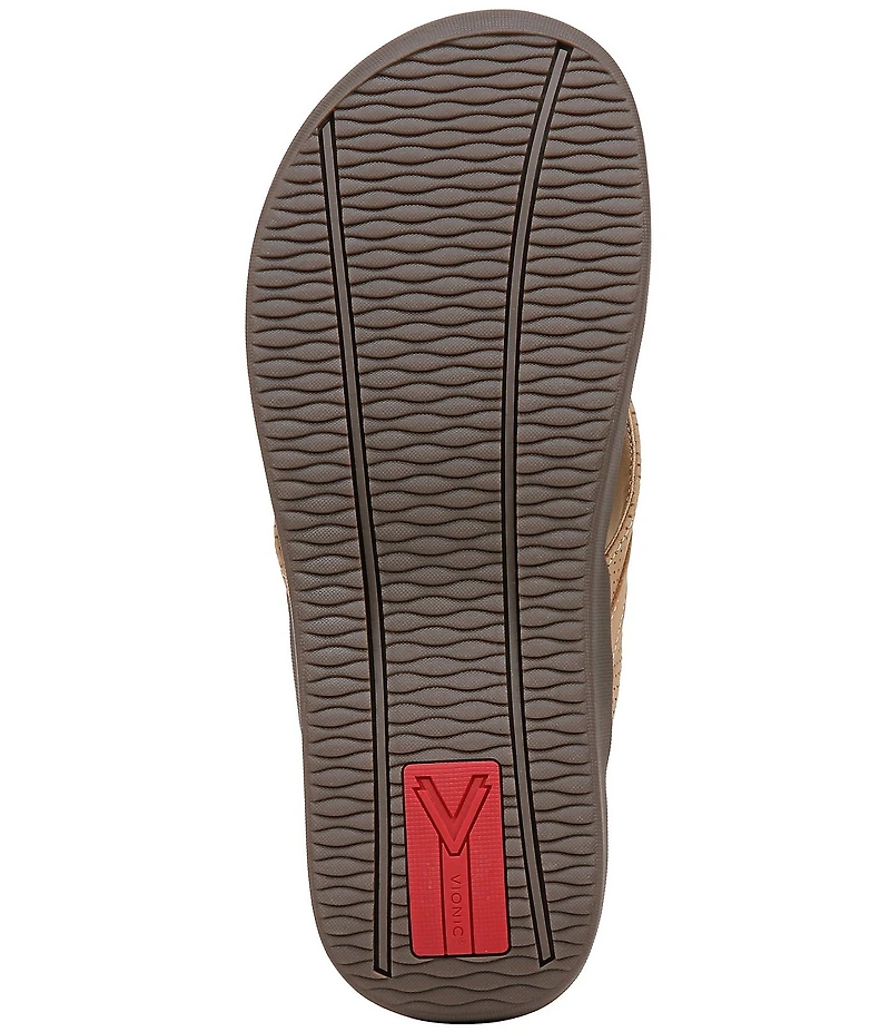 Vionic Men's Tide II Perforated Nubuck Suede Toe Post Sandals