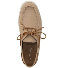 Vionic Men's Uptown Boat Nubuck Suede Slip On Boat Shoes