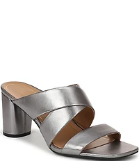 Vionic Merlot Leather Banded Dress Slide Sandals