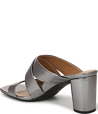 Vionic Merlot Leather Banded Dress Slide Sandals