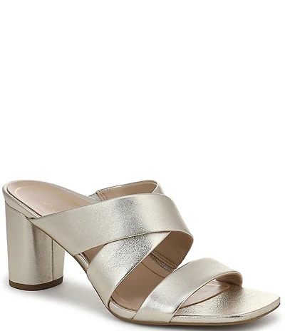 Vionic Merlot Leather Banded Dress Slide Sandals