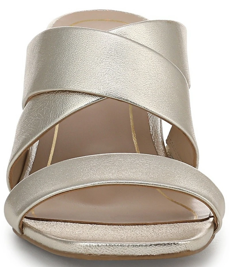 Vionic Merlot Leather Banded Dress Slide Sandals