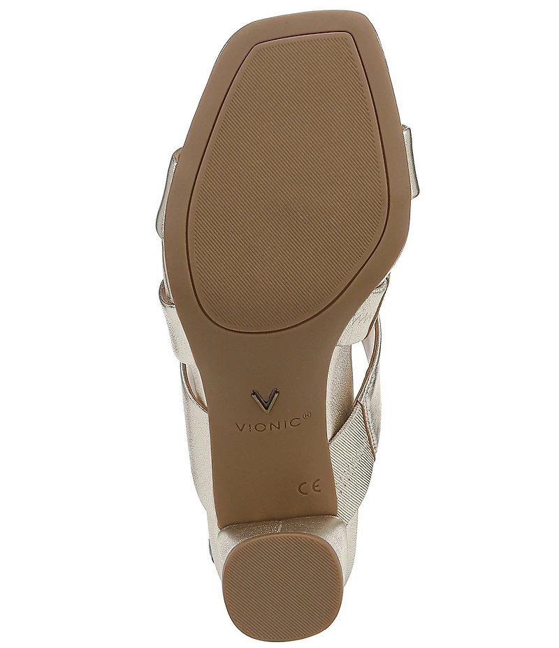 Vionic Merlot Leather Banded Dress Slide Sandals