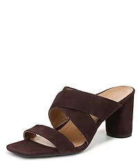 Vionic Merlot Suede Banded Dress Slide Sandals