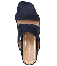 Vionic Merlot Suede Banded Dress Slide Sandals