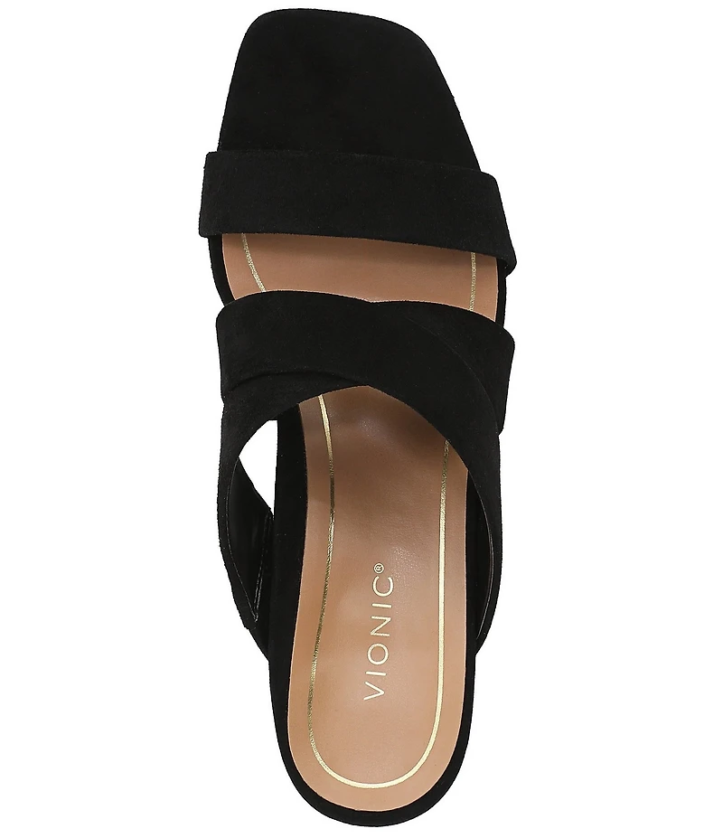Vionic Merlot Suede Banded Dress Slide Sandals
