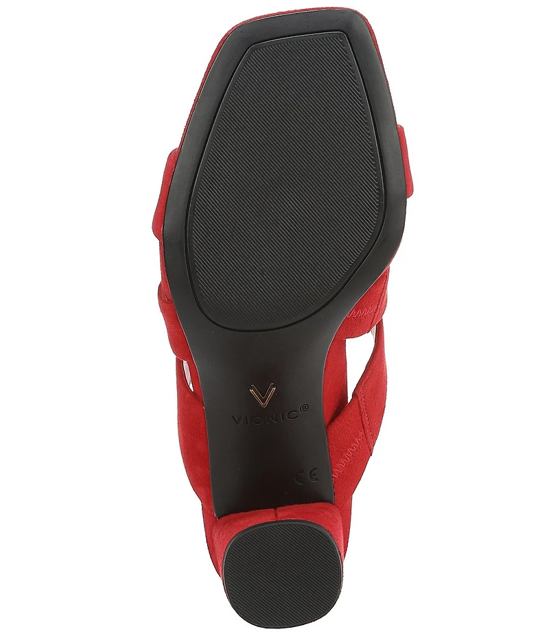 Vionic Merlot Suede Banded Dress Slide Sandals