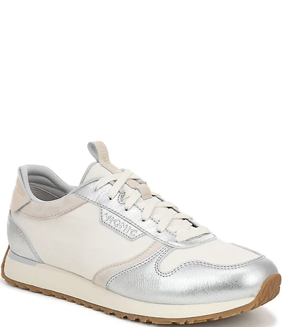Vionic Monarch Court Inspired Mixed Material Lace Up Sneakers