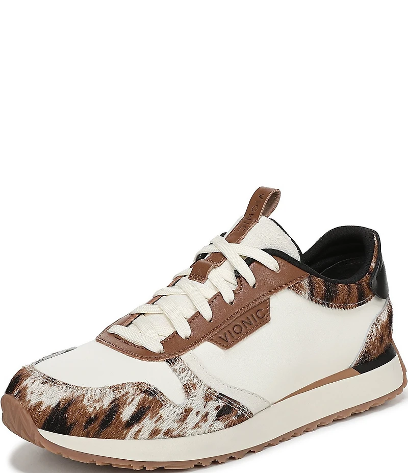 Vionic Monarch Cow Print Lace Up Sneakers