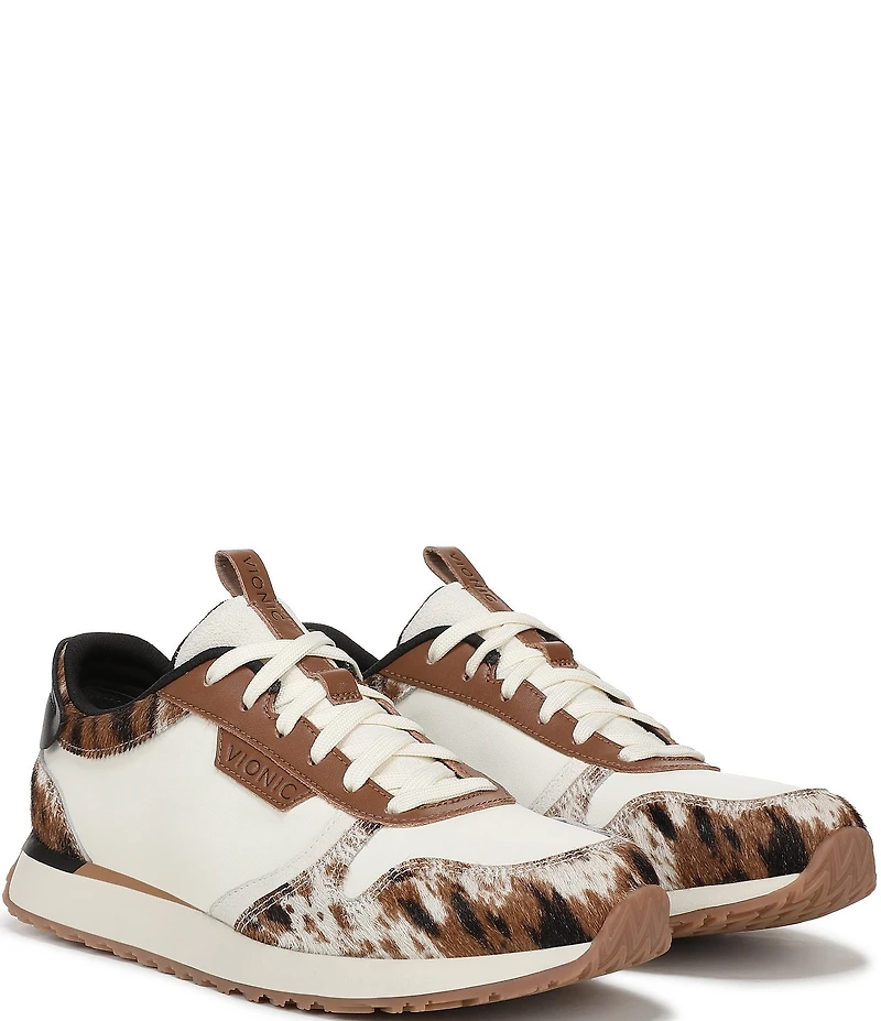 Vionic Monarch Cow Print Lace Up Sneakers