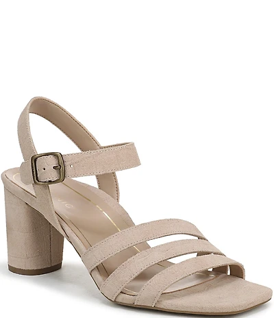 Vionic Nora Croco Embossed Suede Strappy Dress Sandals